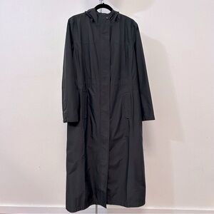 L.L. Bean Long Hooded Raincoat Black Women’s Size Large